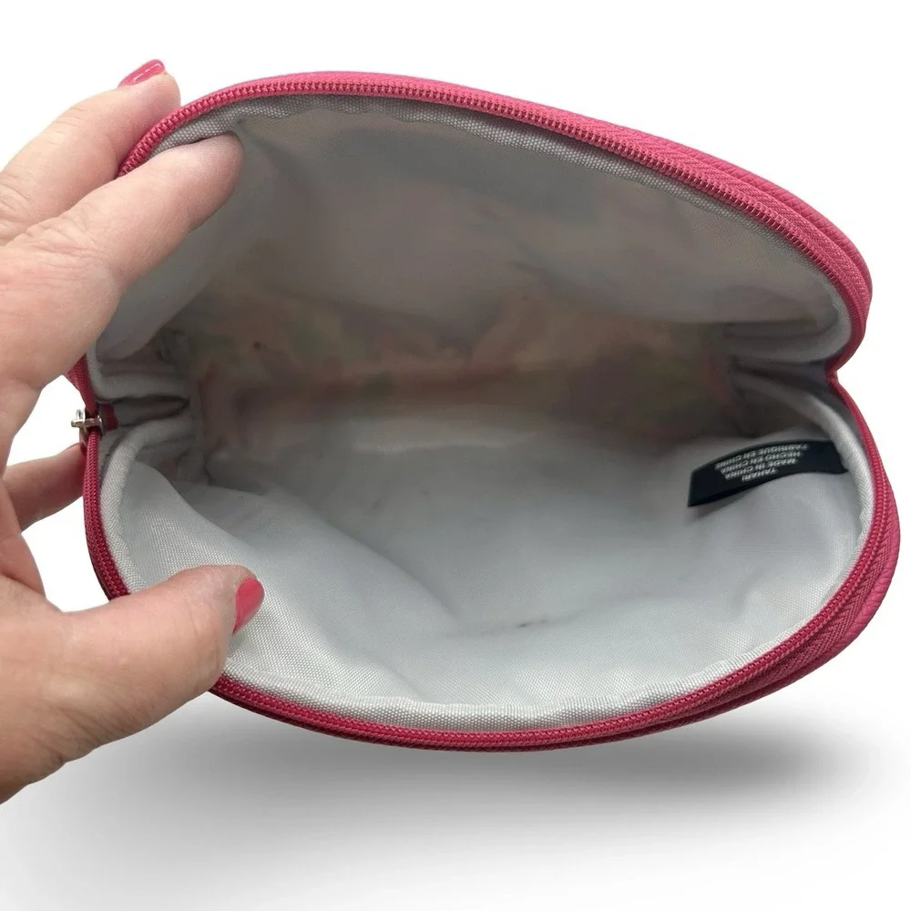 SET OF TWO Tahari‎ Floral Pink Cosmetic Bags Travel Vacation Luggage Makeup